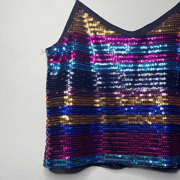 WAYF Rainbow Sequin Cami Top - Picture 4 of 10